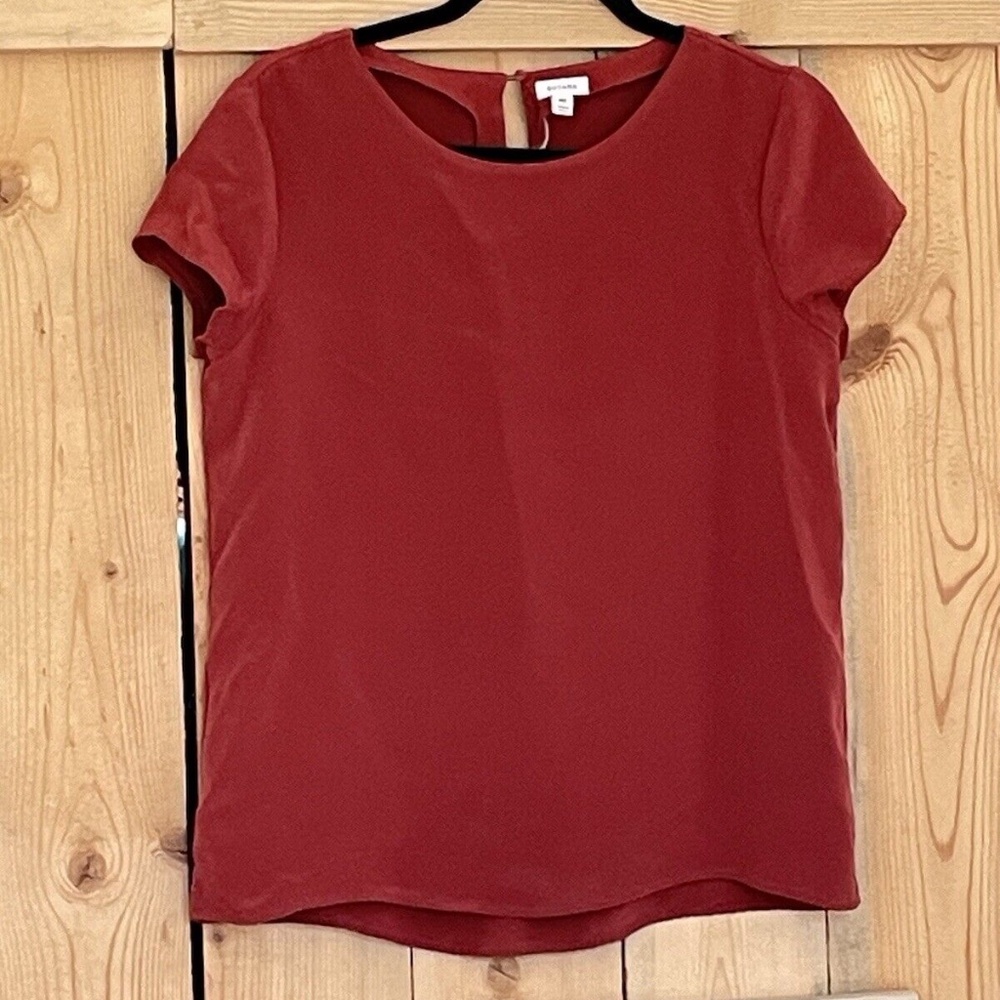 Cuyana Silk top sz M rust